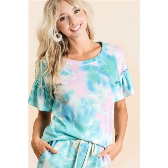 ✨NWT BiBi Tie Dye Print Casual Shorts with Twill - Picture 8 of 11